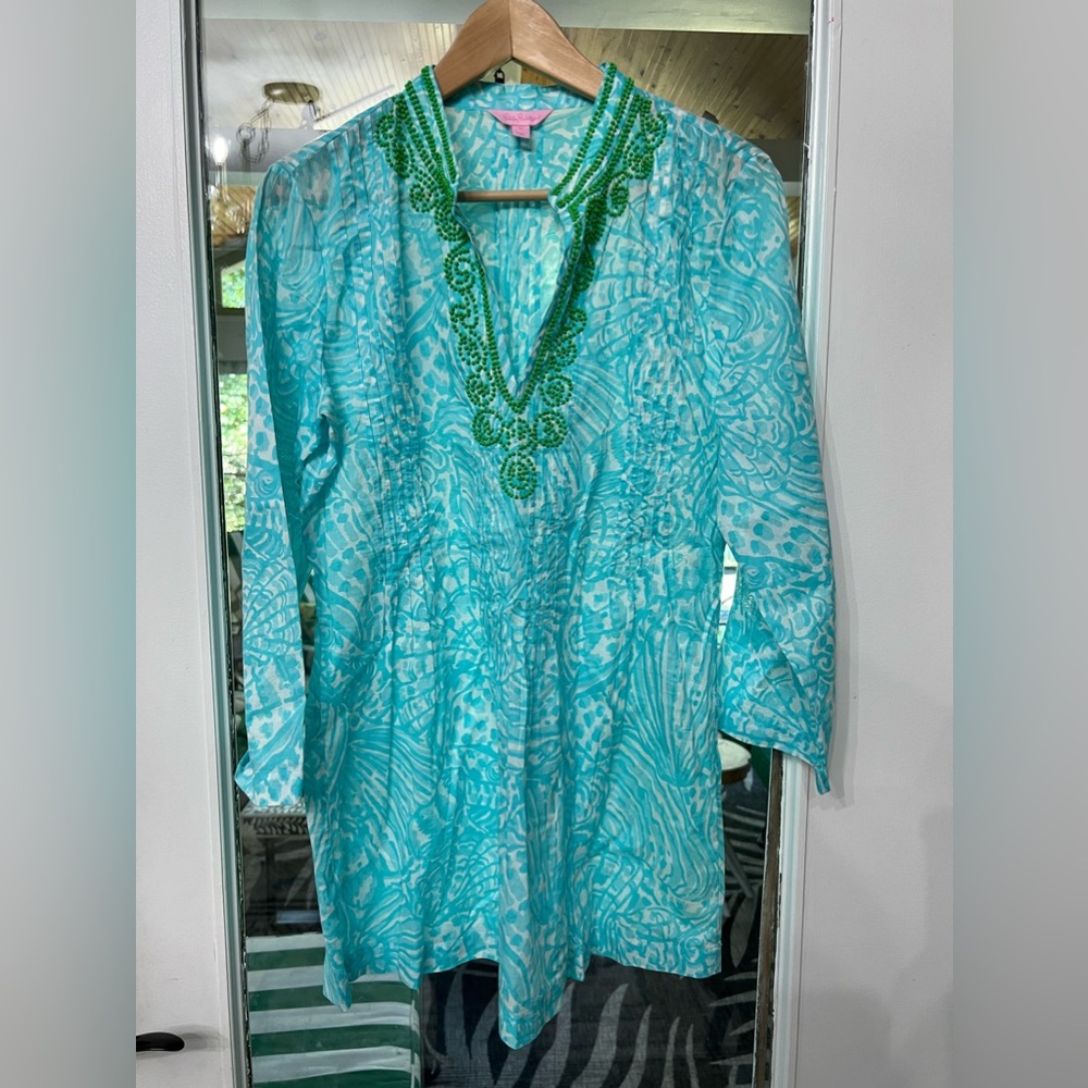 🆕🌴💙Lilly Pulitzer💙🌴 Sarasota Beaded Tunic Size Medium NWOT